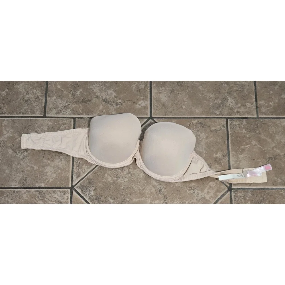 Victoria Secret PINK Wear Everywhere Multi Way Push Up Bra Beige 36D Strapless
